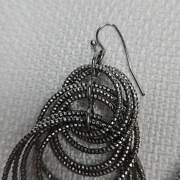 Lia Sophia Silver Sparkle Circle Statement Earrings - Picture 6 of 13